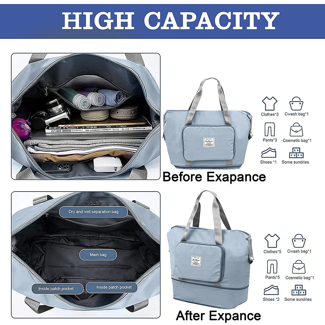 Travel Bag | Large Capacity | Duffel Bag