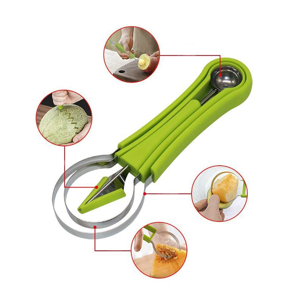 4 in 1 Stainless Steel Watermelon Cutter Fruit Carving Tools Set