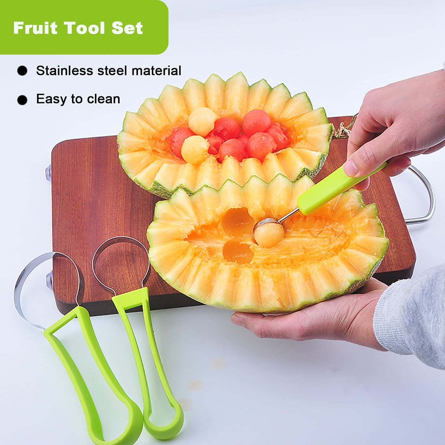 4 in 1 Stainless Steel Watermelon Cutter Fruit Carving Tools Set